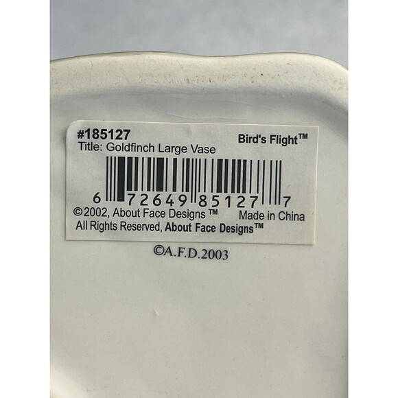 A Birds Flight Goldfinch Floral Iridescent Ceramic Vase - Picture 14 of 14